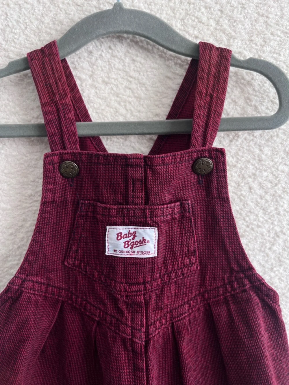 Osh Kosh B’Gosh Vintage‎ Retro Red Cotton Overalls Infant Size 24 Months